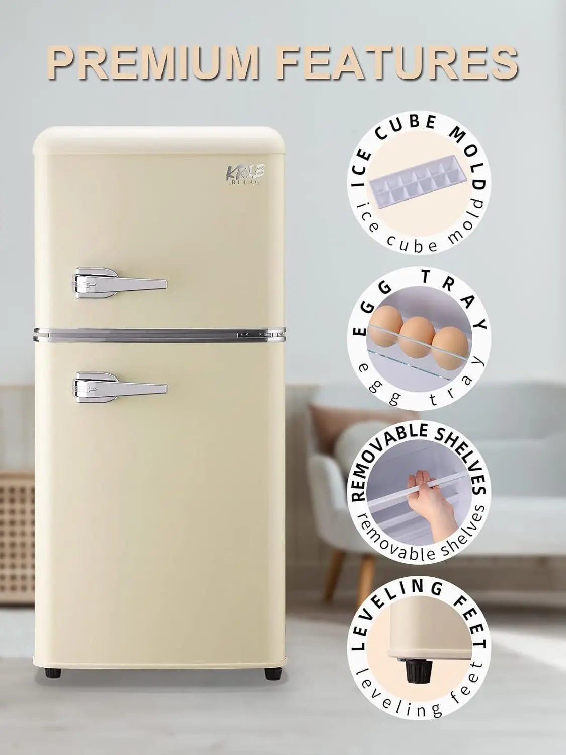 3.2 Cu.ft Mini Fridge with Freezer