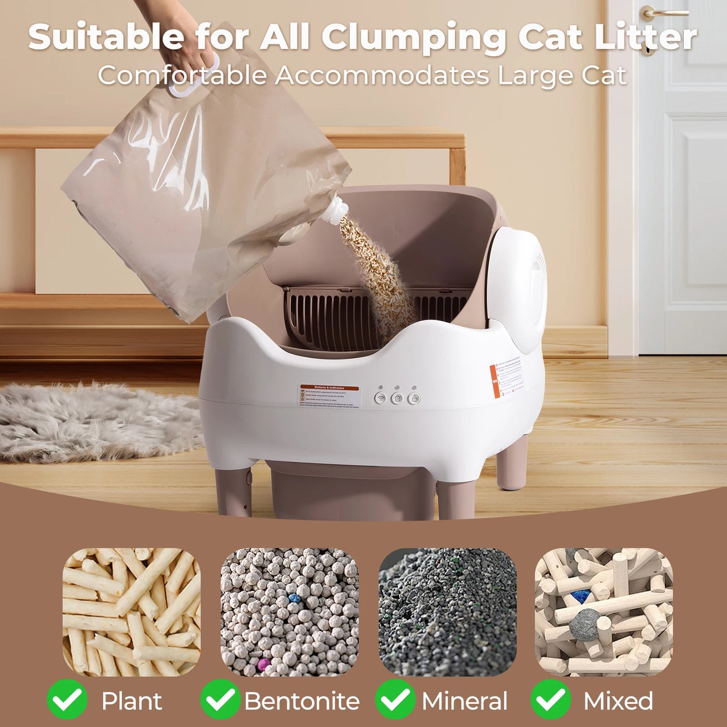Self Cleaning Litter Box,  APP Control