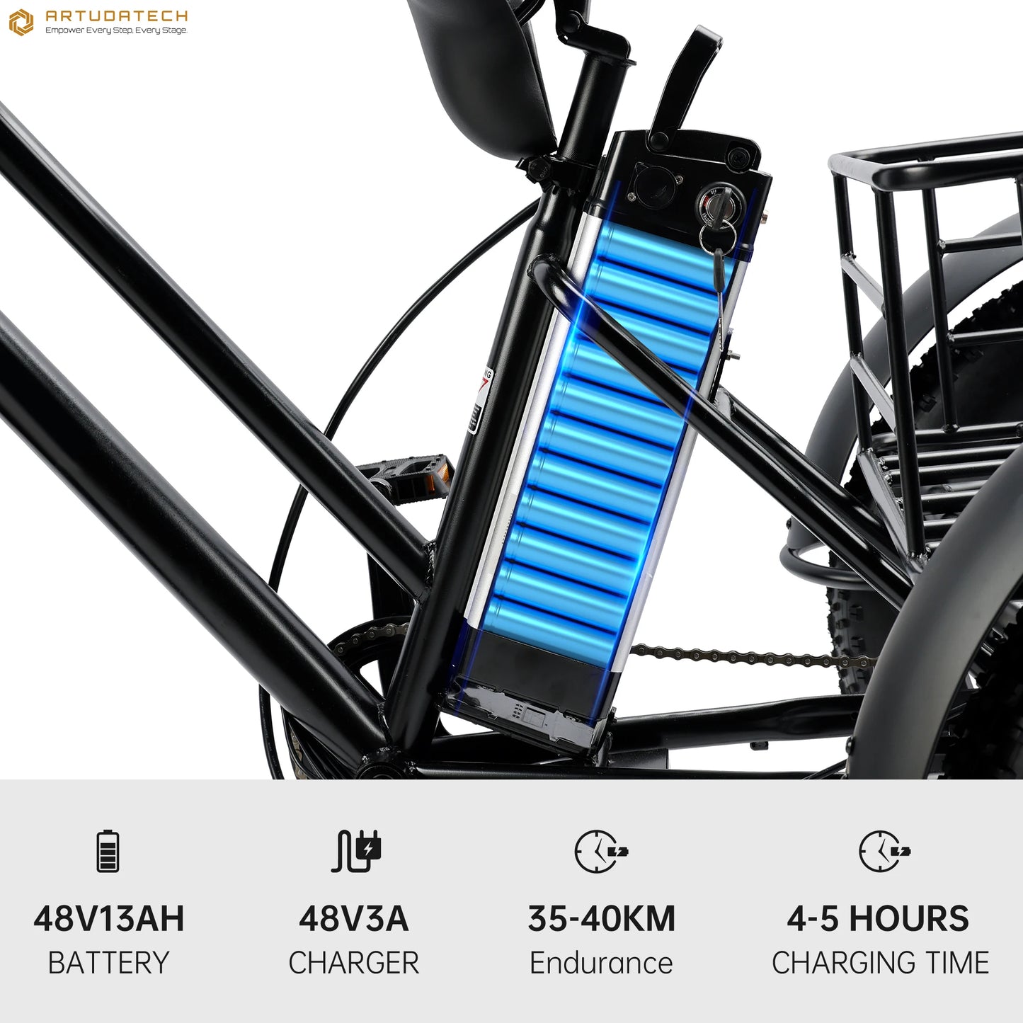 500W 48V 13A Electric Snow Tricycle