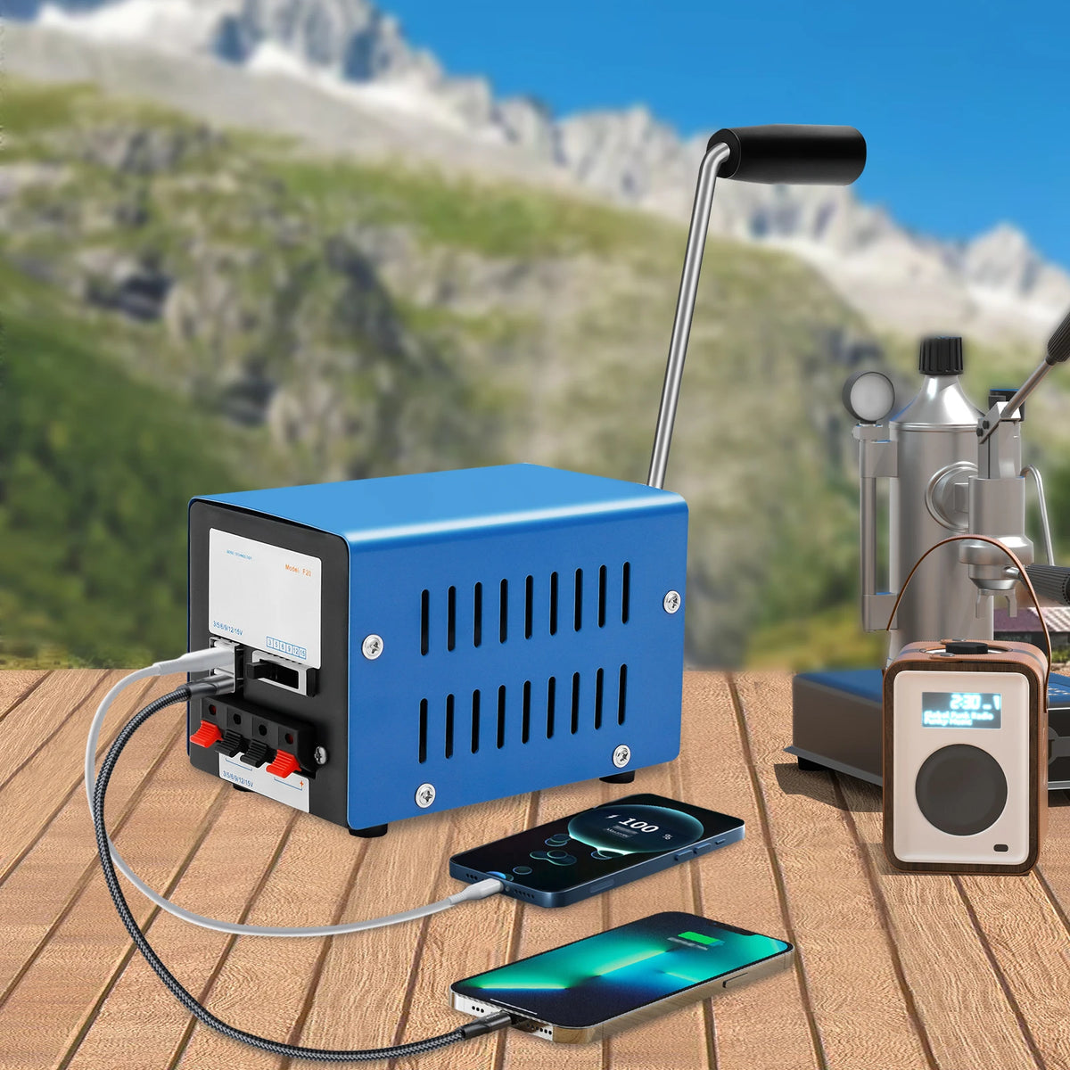 20W Manual Hand Crank Generator