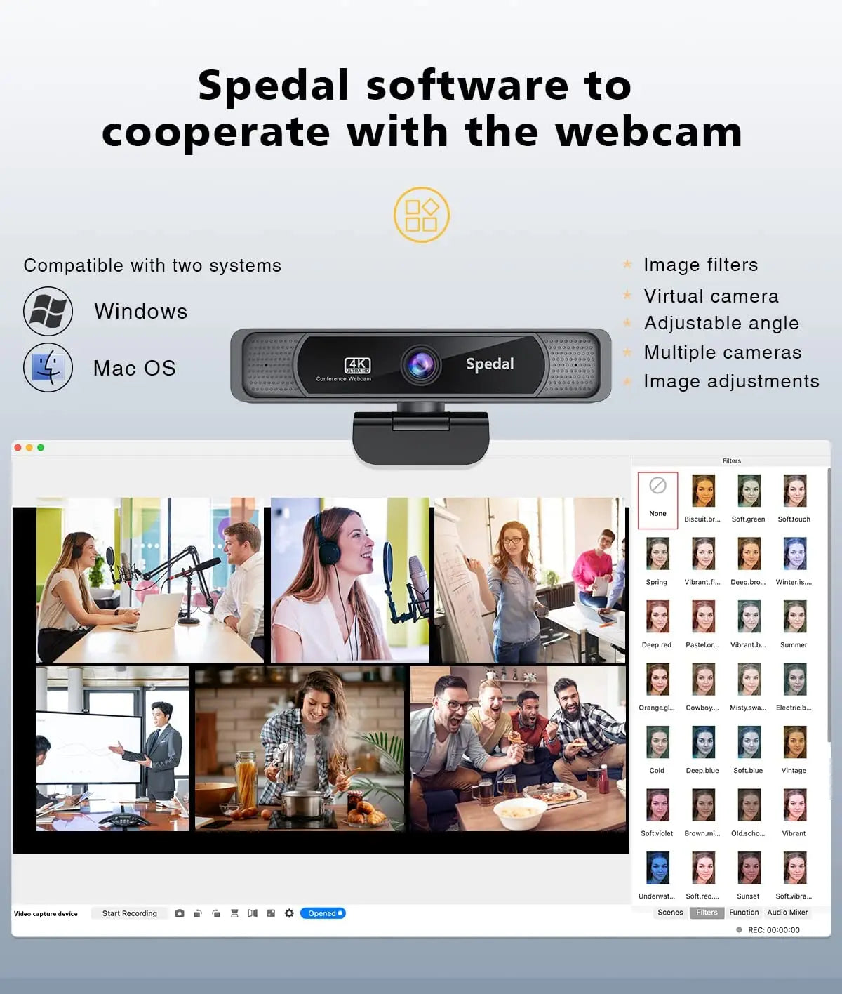 Wide Angle Webcam With Microphone Remote Control