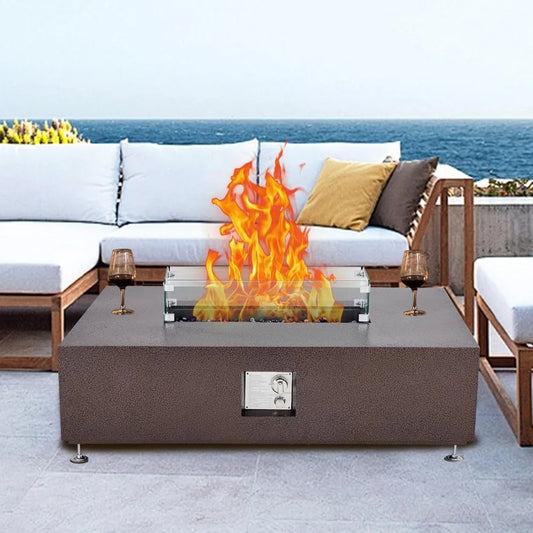48 - Inch Outdoor Propane Fire Pit Table with Piezo Ignition