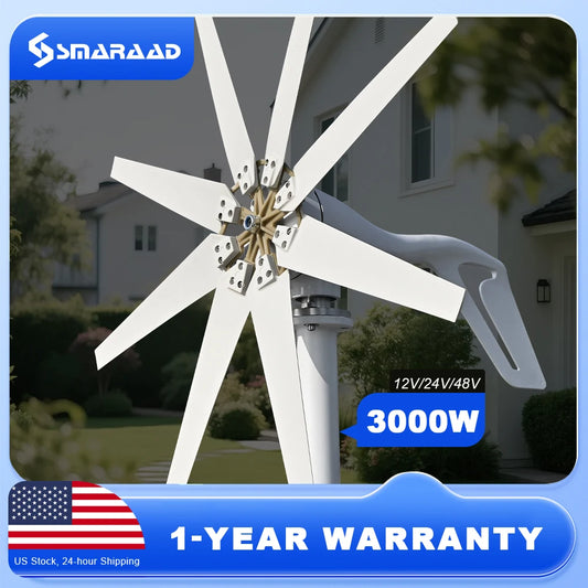 3000W Horizontal Turbine 12V/24V/48V