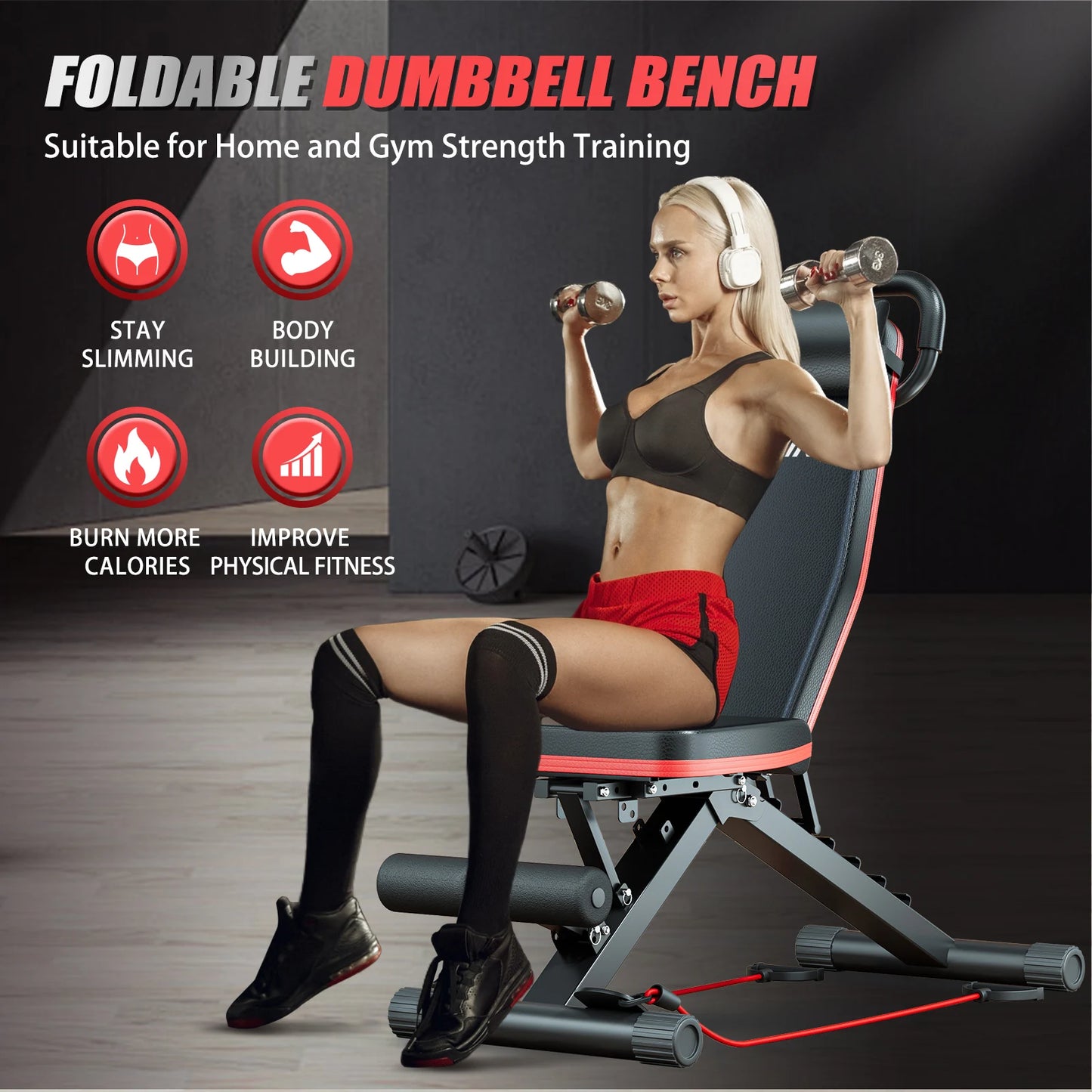 14-in-1 Foldable Bench Weights not included