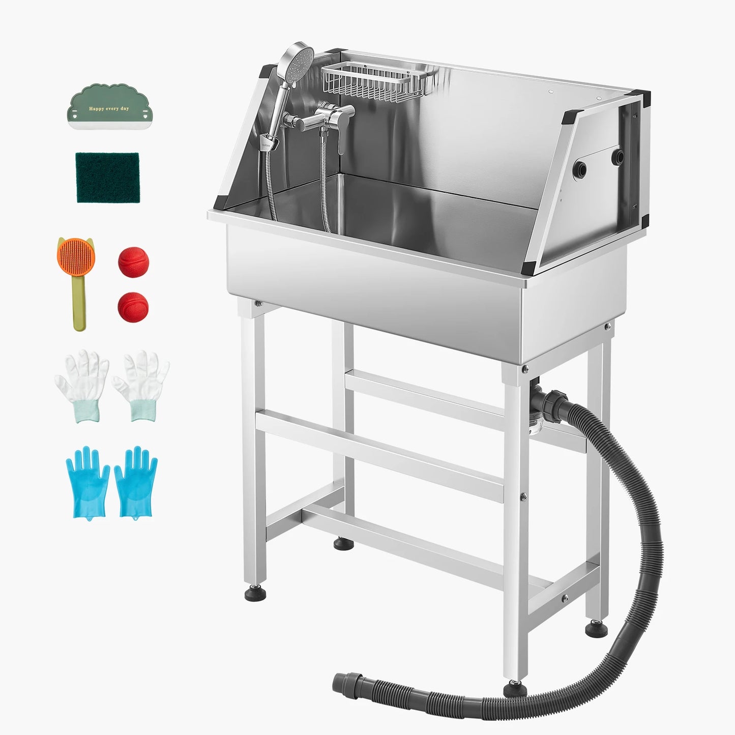 34In Stainless Steel Dog Washing Station