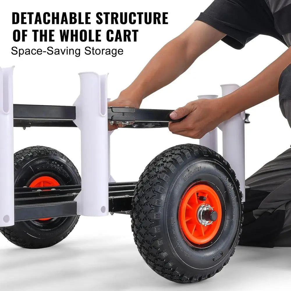Beach Cart with 200 lbs Capacity, Two 11" Rubber Tires,