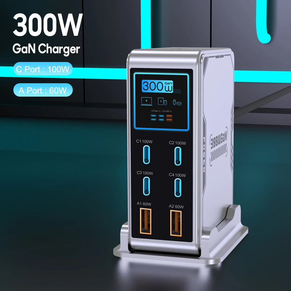 6 Ports USB Charging Station,GaN