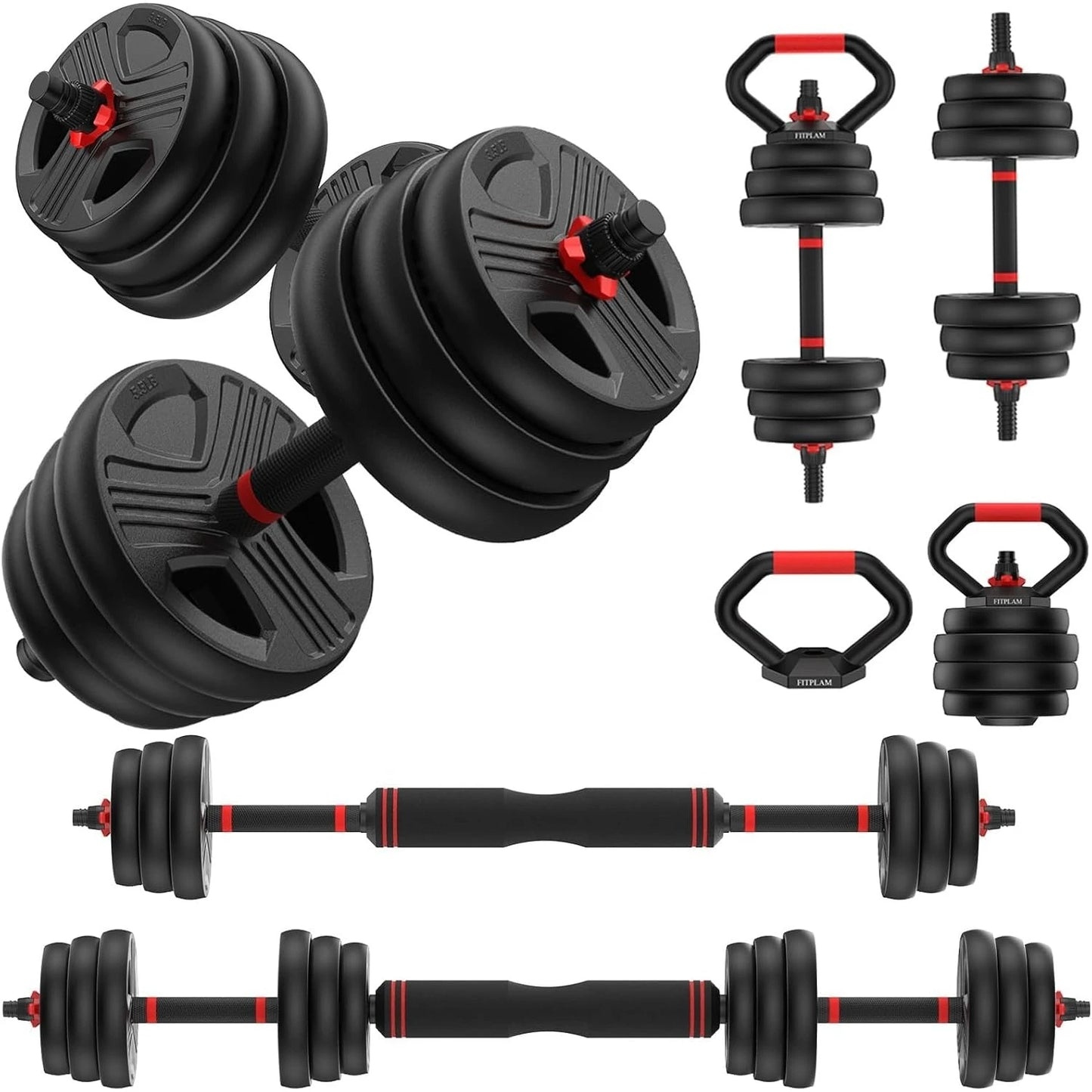 Adjustable 5 in 1 Free Weights Set
