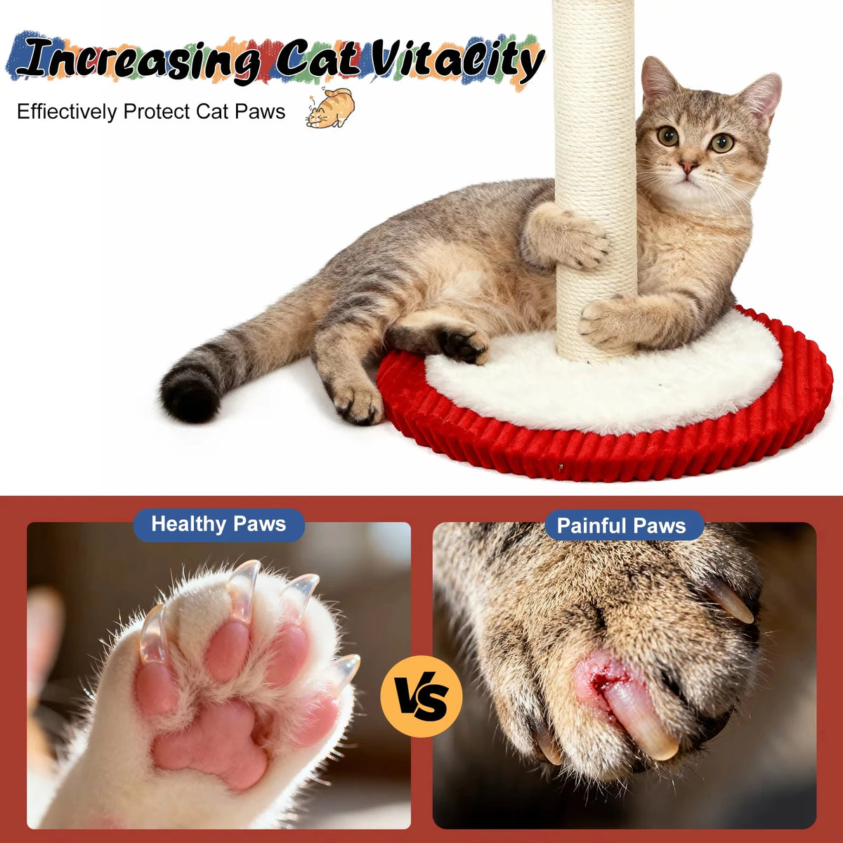 Cat Scratching Post with Hanging Toys