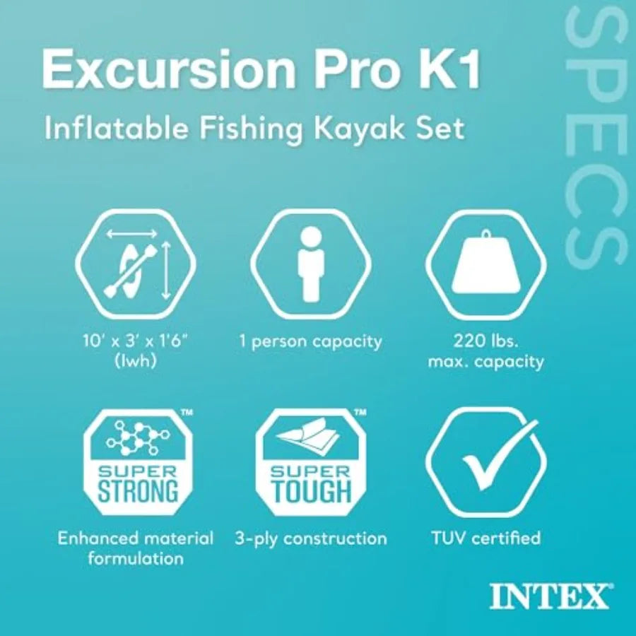 86in SuperTough PVC Kayak with Paddles High-Output Pump
