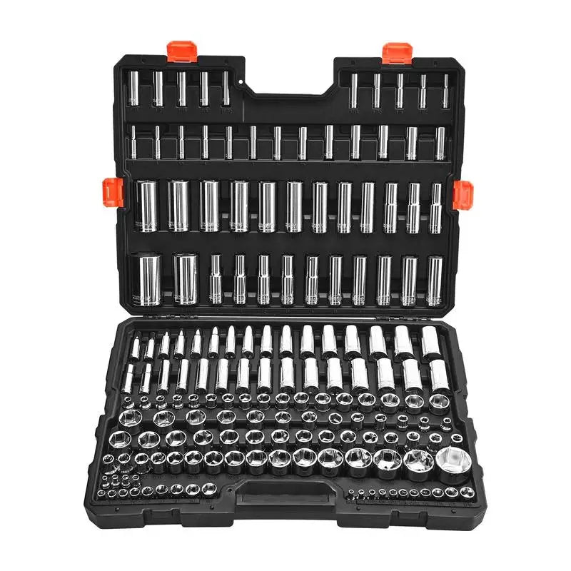 3/8 & 1/4 & 1/2 inch Drive Socket Tool Set, SAE and Metric