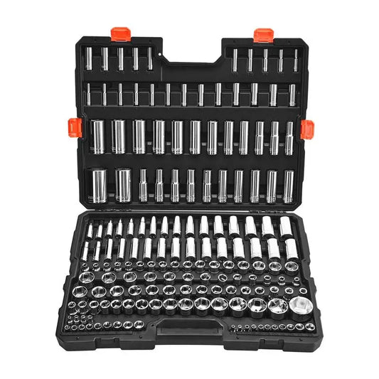 3/8 & 1/4 & 1/2 inch Drive Socket Tool Set, SAE and Metric