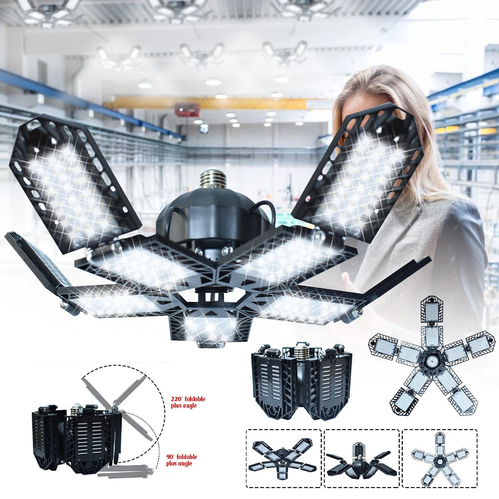 10-Leaf Deformable Garage Light  180W Equivalent