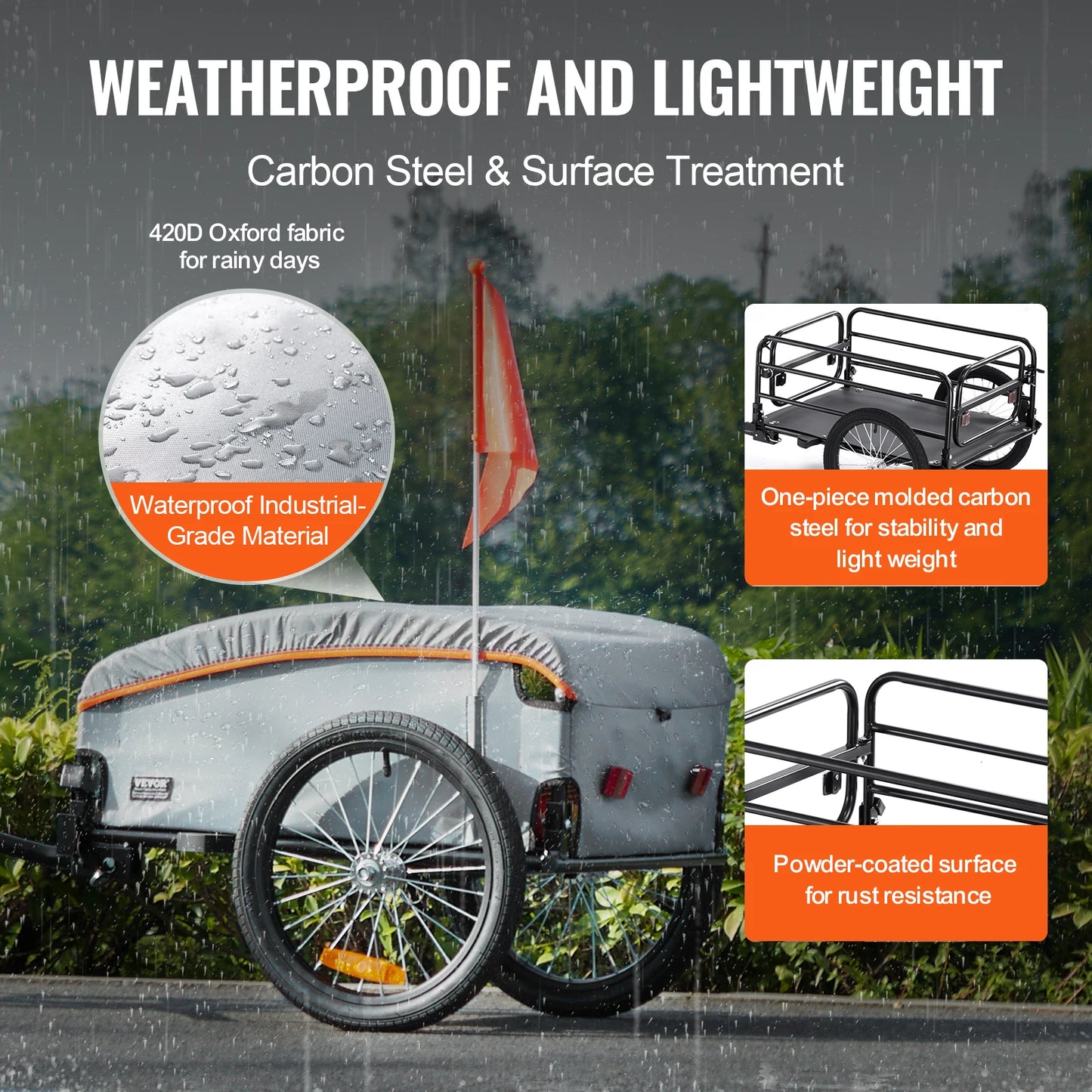 100lbs Bike Cargo Trailer Foldable