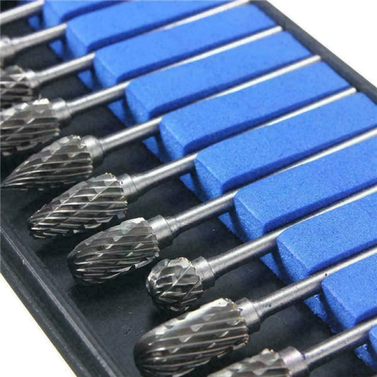 10Pcs Tungsten Carbide Rotary Burr Set