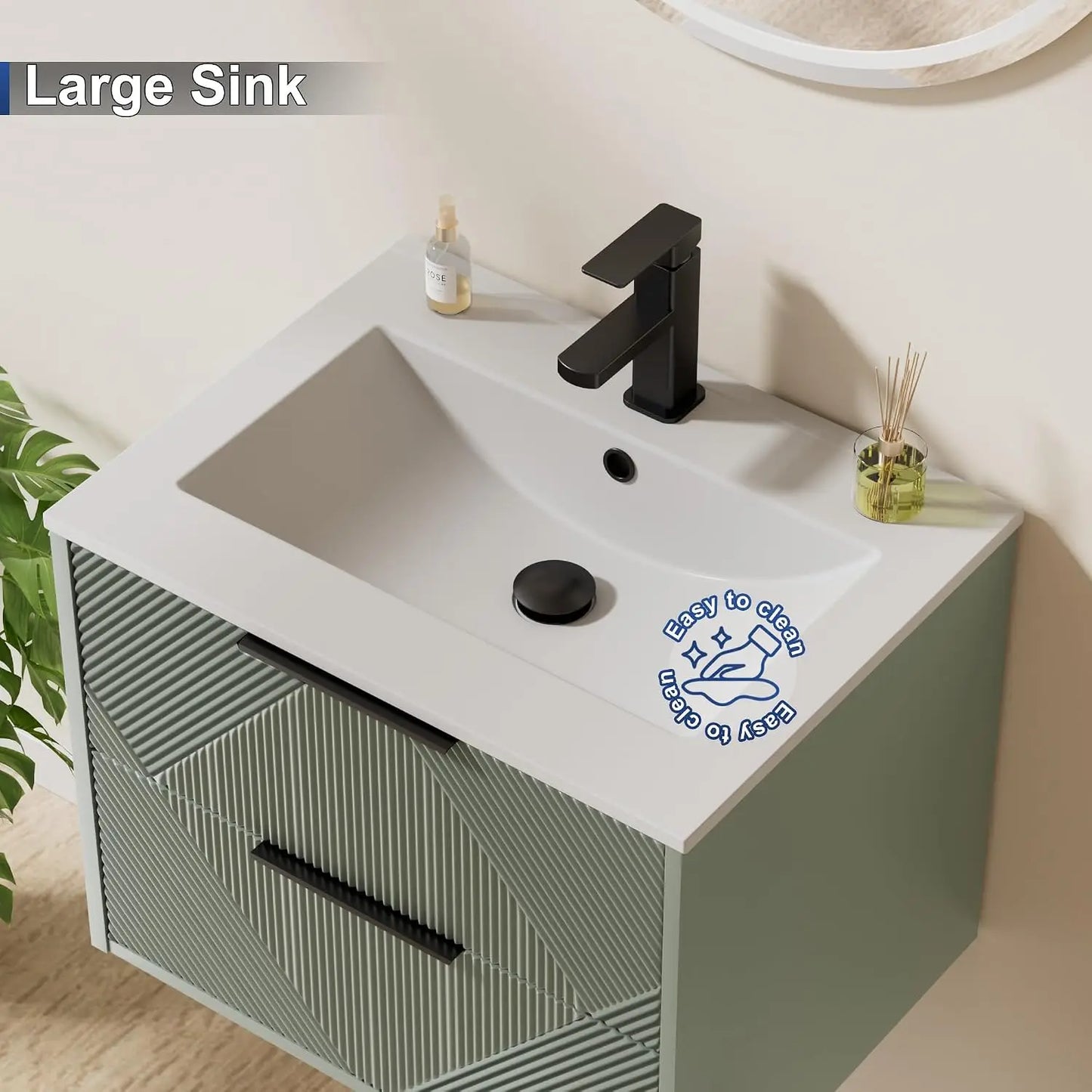 24" Floating Bathroom Vanity with Sink