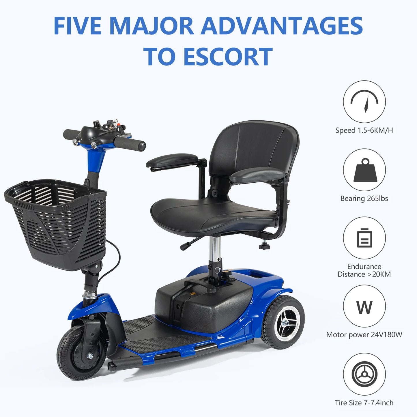 Electric 3 Wheel Mobility Scooter