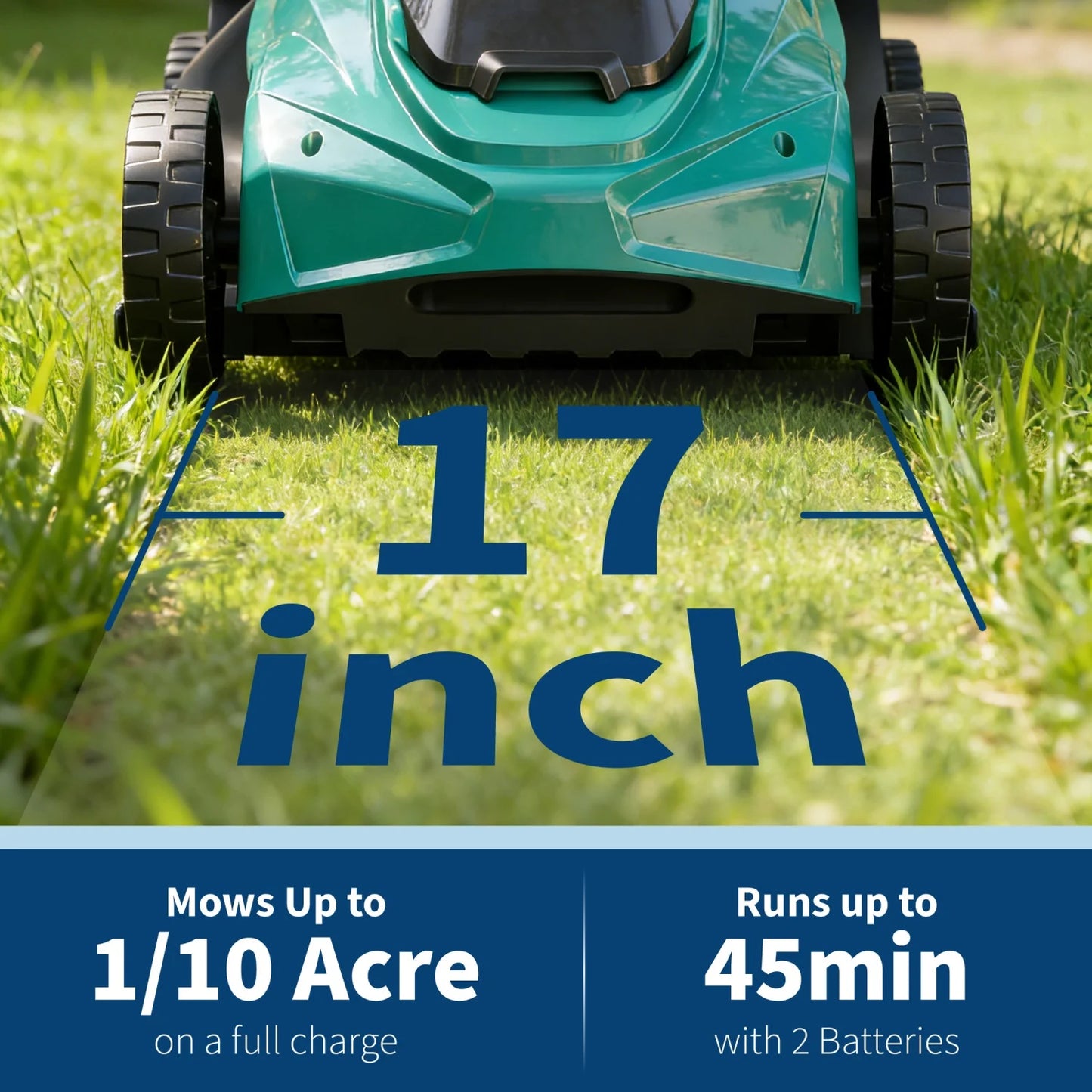 17-inch, Electric Push Mower with 2×20V 4.0Ah Batteries