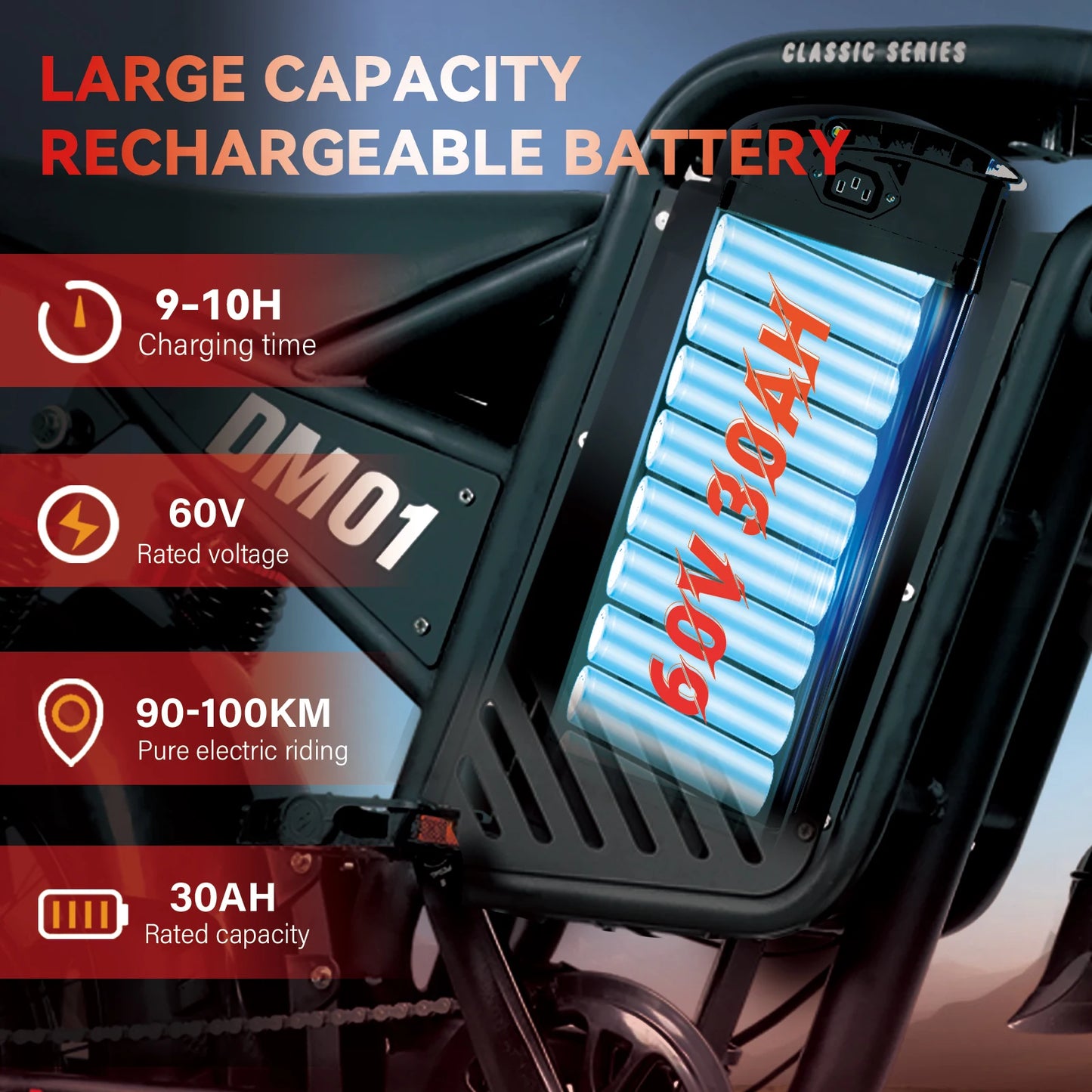 Electric Bicycle 60V 30AH Battery