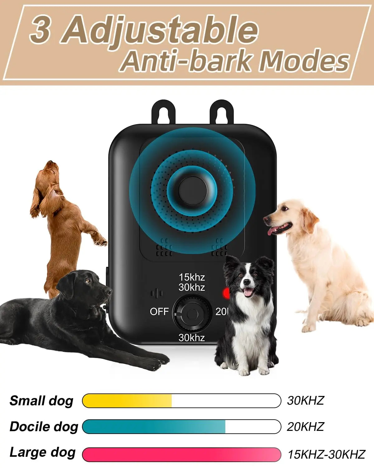 rechargeable ultrasonic dog barking deterrent