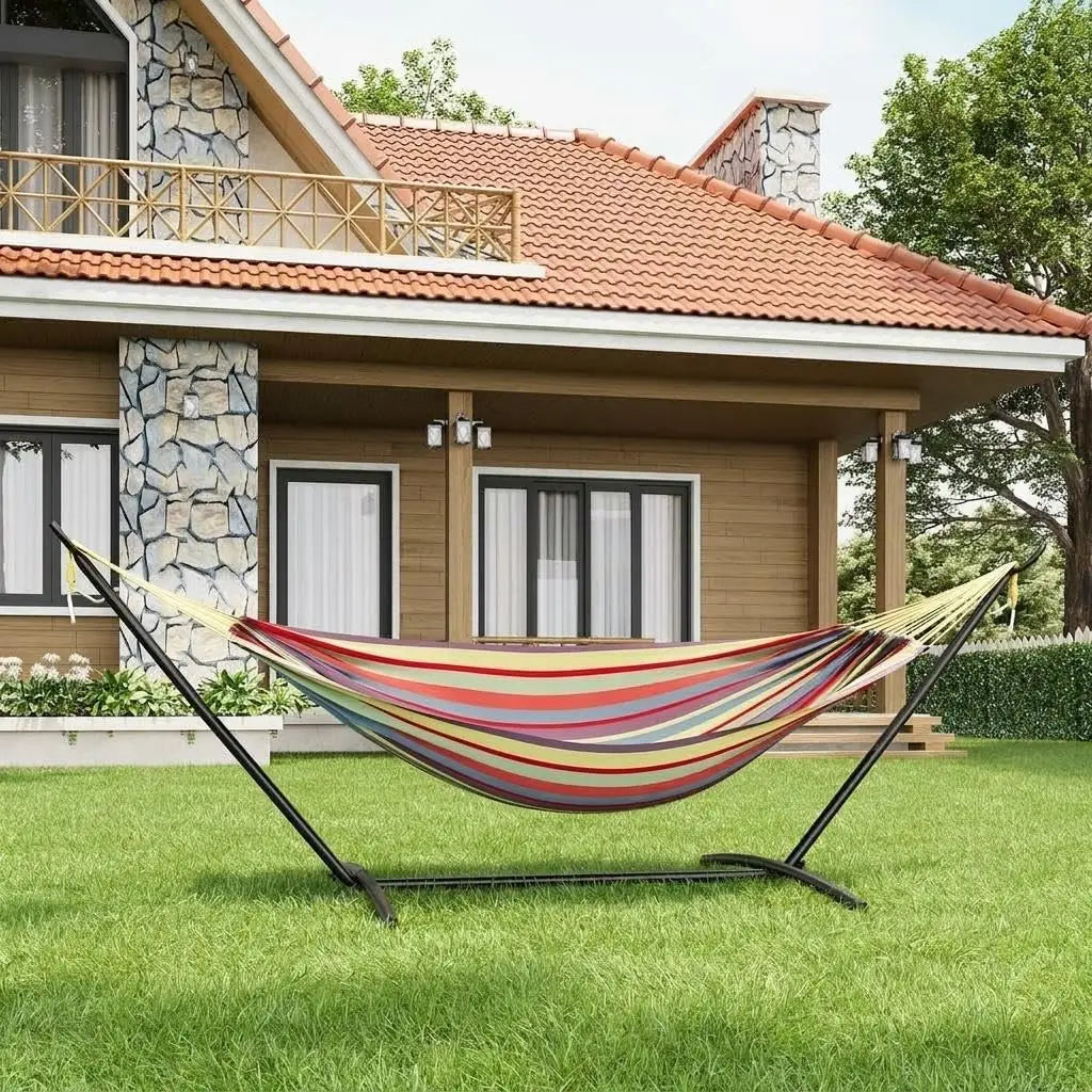2 Person Double Hammock with Heavy Duty Steel Stand