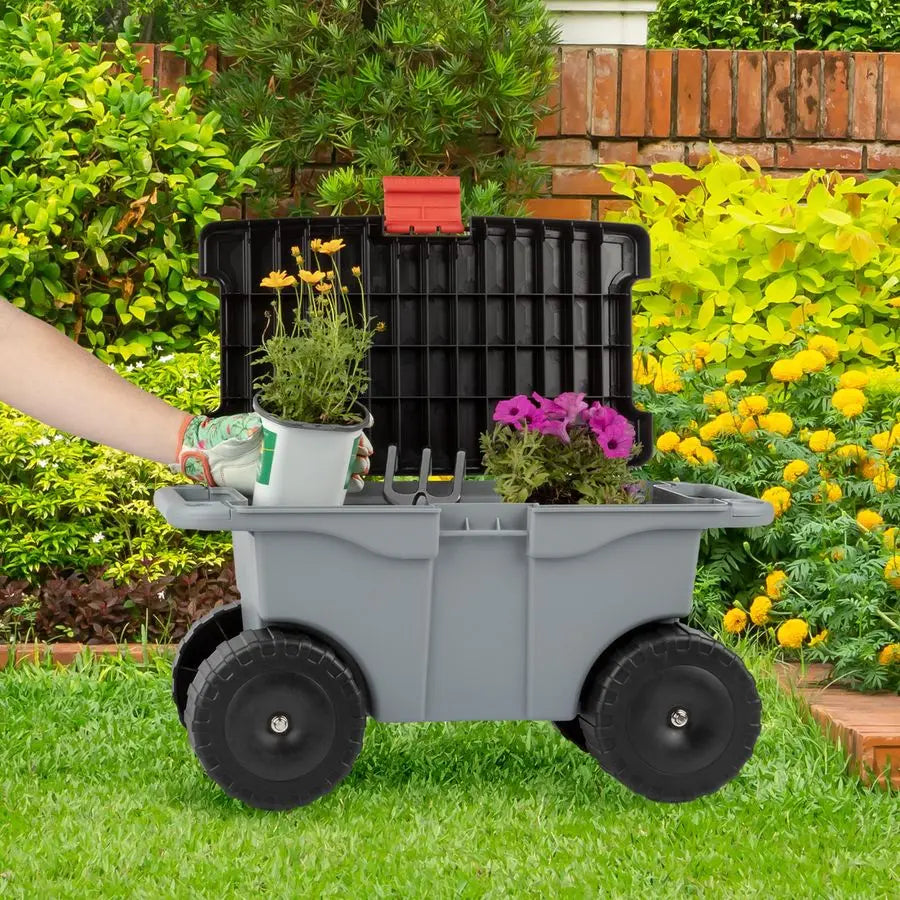 Rolling Garden Cart with Seat