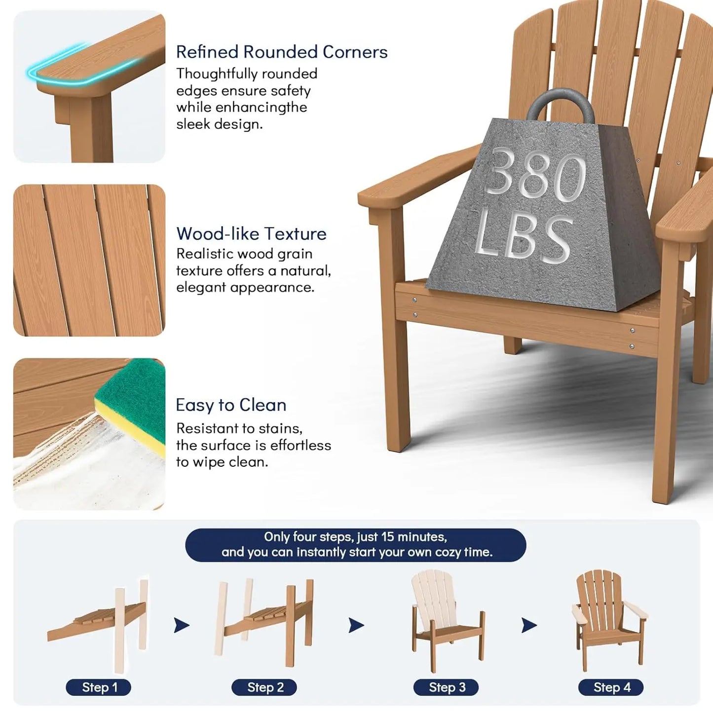 Stackable Adirondack Chairs Set of 4