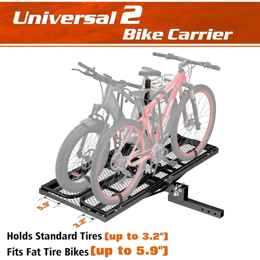 Hitch Cargo Carrier with Bike Rack  500 LBS Capacity