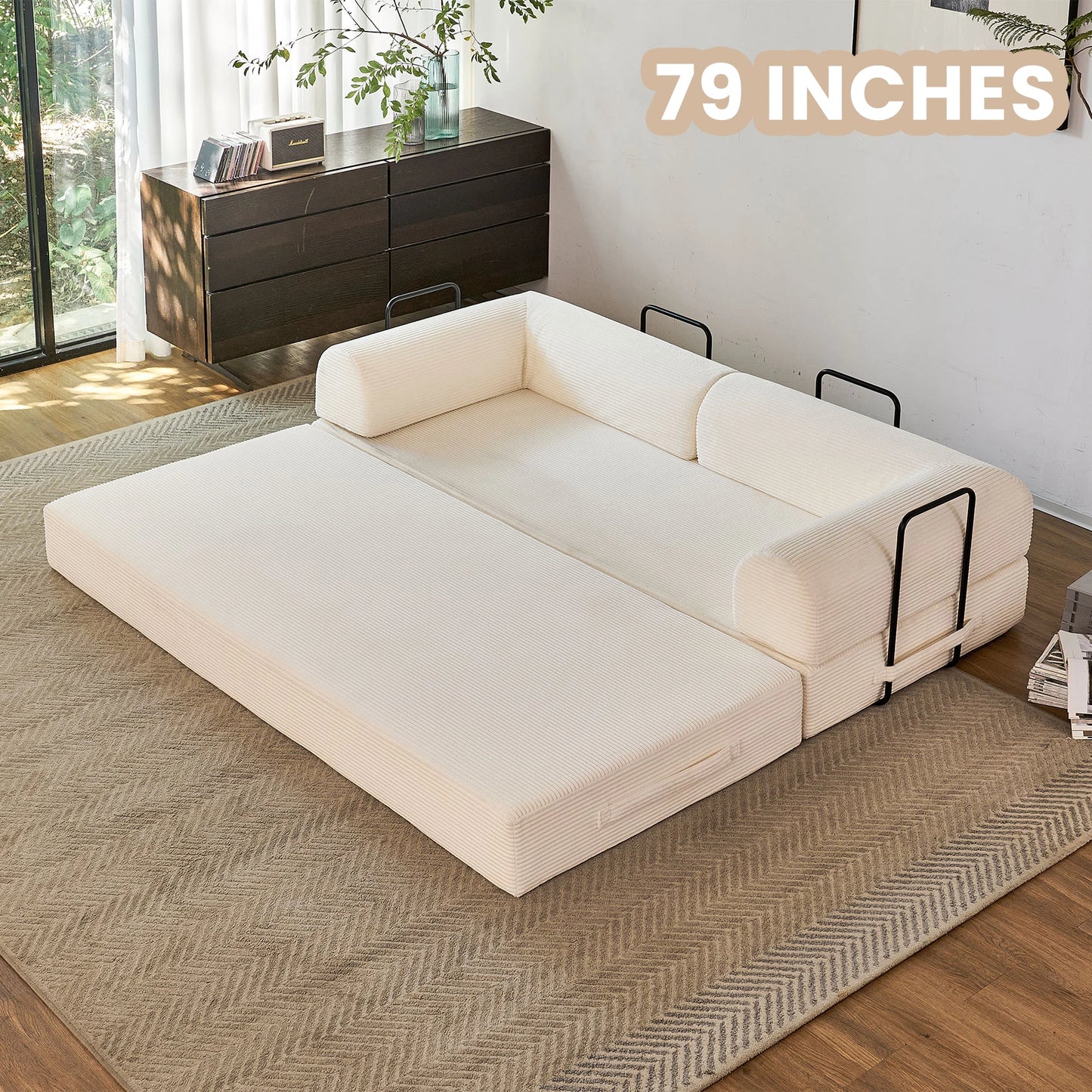 79'' Convertible Futon Sleeper Sofa Bed