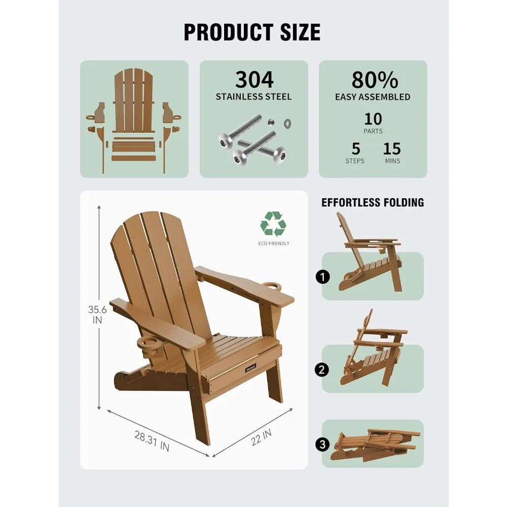 Folding Adirondack Chair Set of 4