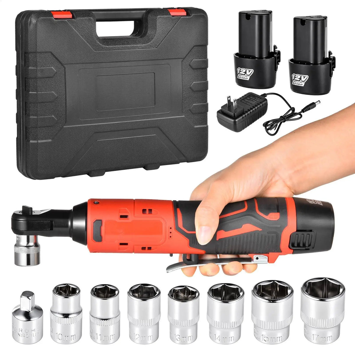 3/8" Electric Ratchet Wrench Set 12V