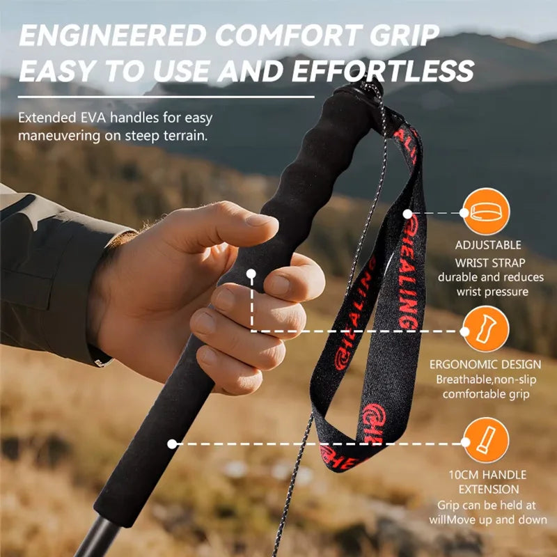 110g Ultra-Light Foldable Carbon Fiber Trekking Poles