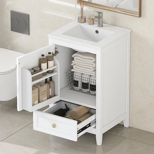 Small Bathroom Vanity with Single Sink - 20"