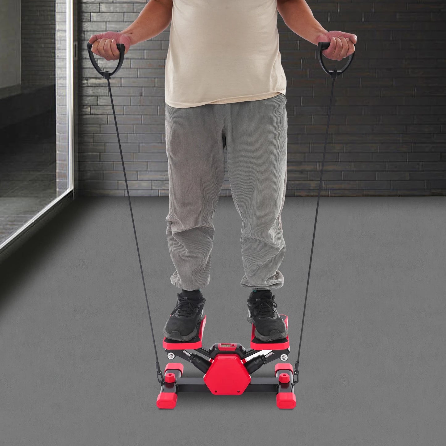 Stepper Machine with Resistance Bands