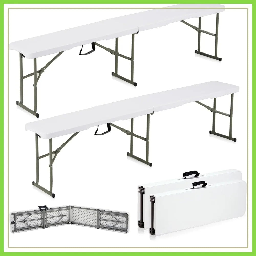 6ft Plastic Folding Bench with Handle & Lock