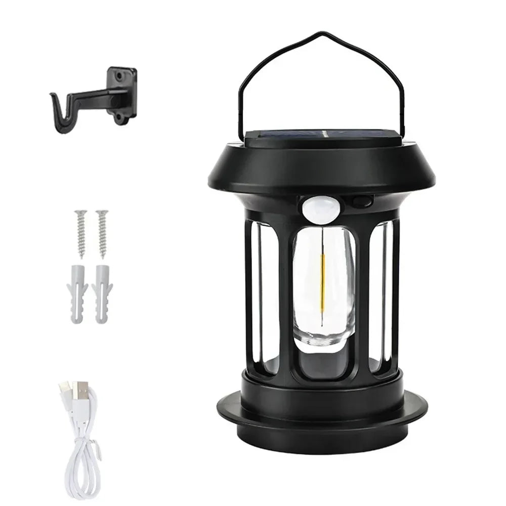 Solar Motion Sensor Lantern Rechargeable