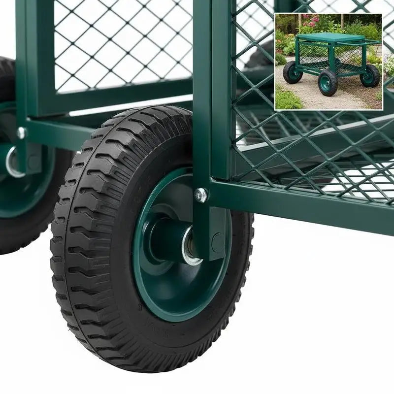 Rolling Garden Cart with Seat