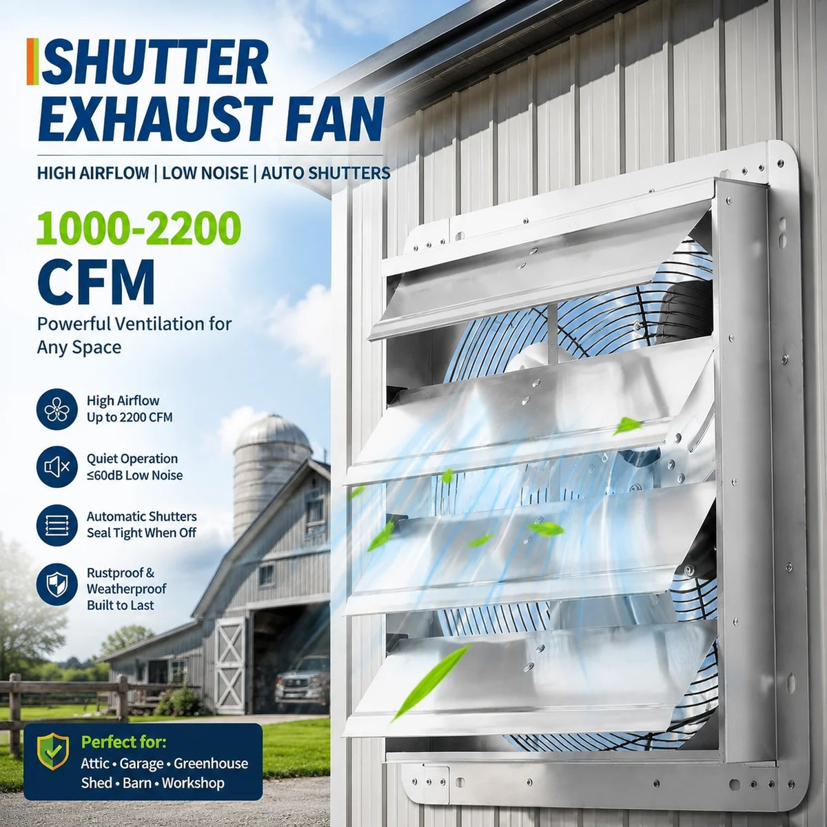 Shutter Exhaust Fan High