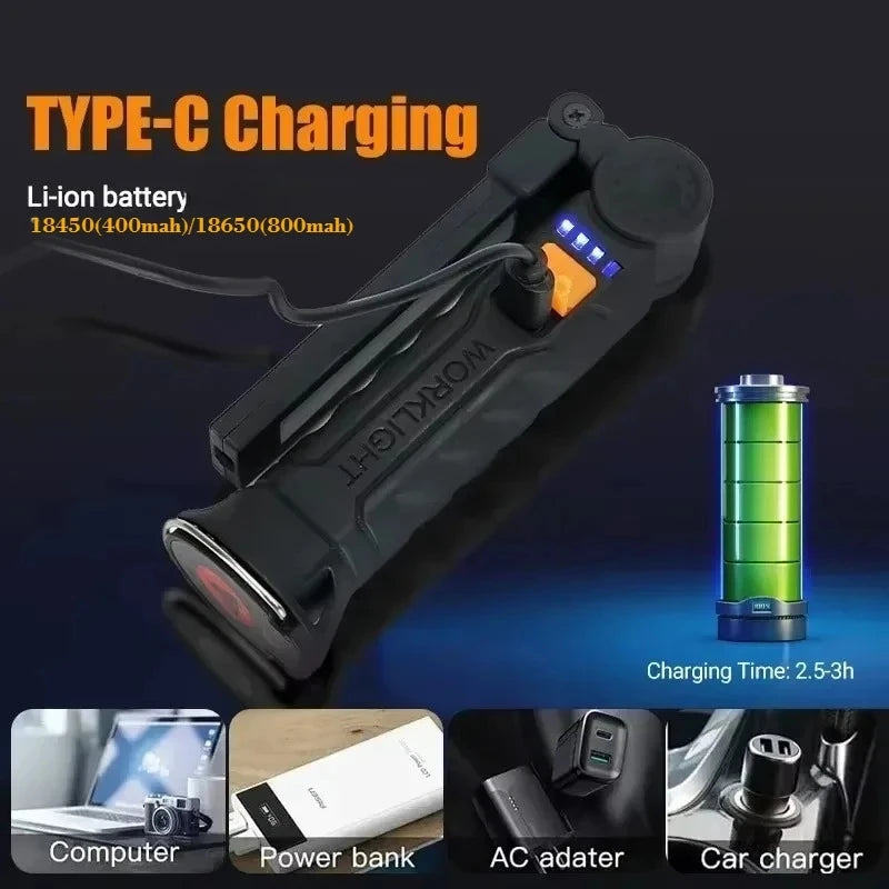 Folding Work Light Rechargeable Magnetic