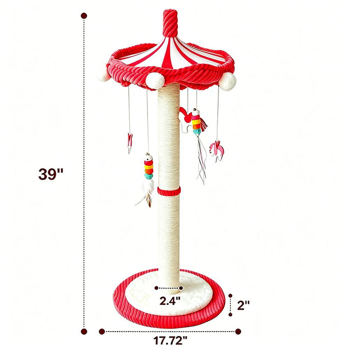 Cat Scratching Post with Hanging Toys