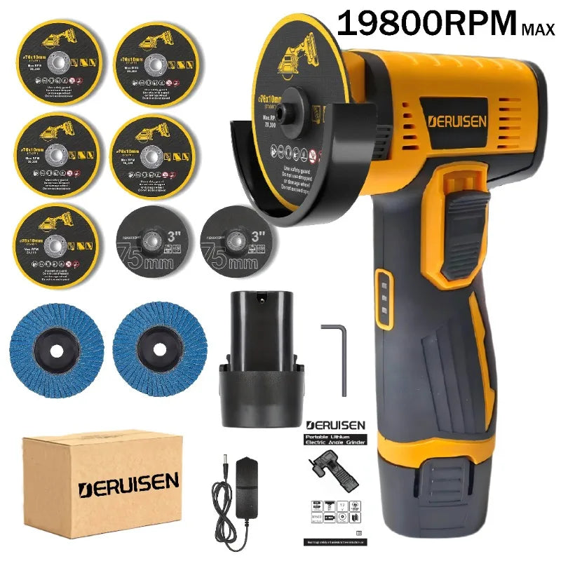19800 RPM Mini Wireless Angle Grinder