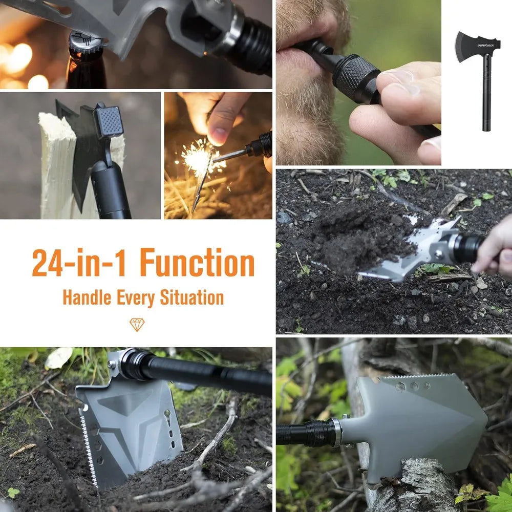 Survival Axe, Camping Folding Shovel