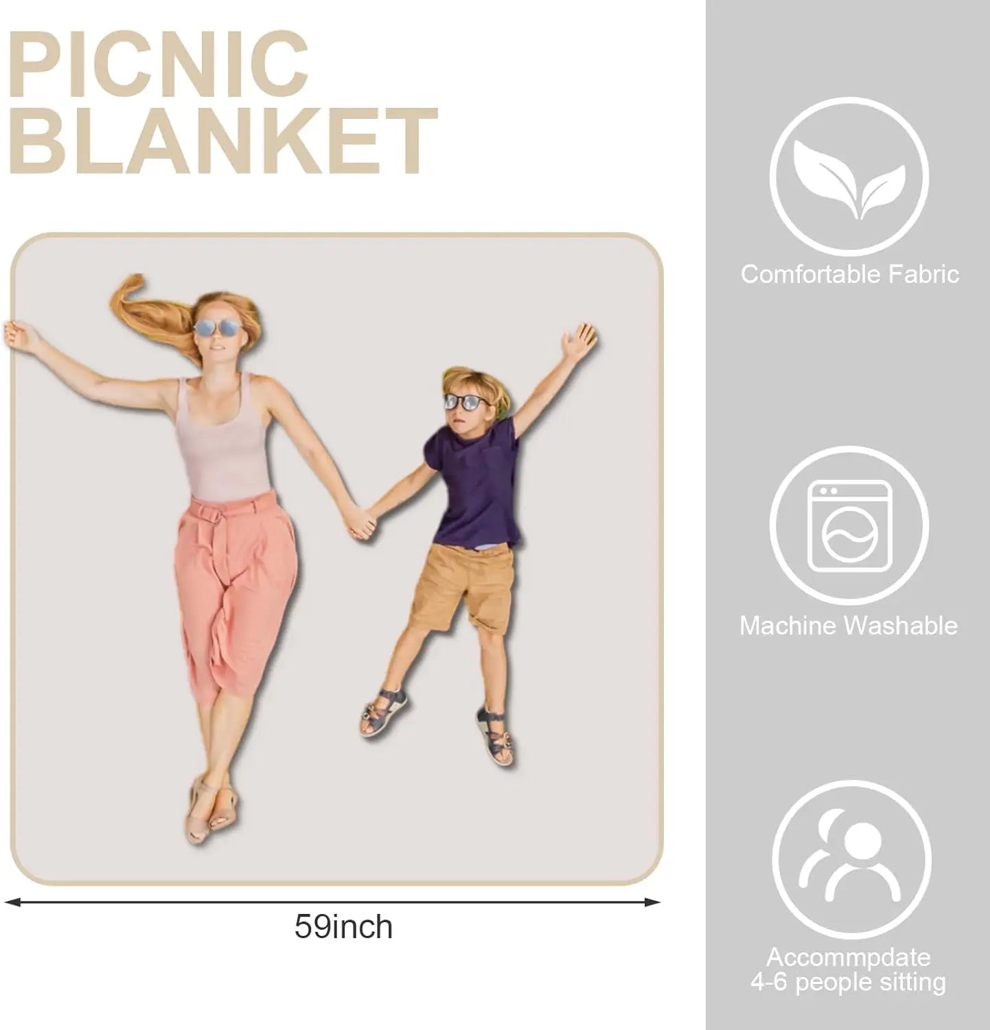 Wicker Picnic Basket Set with Blanket & Bamboo Plates