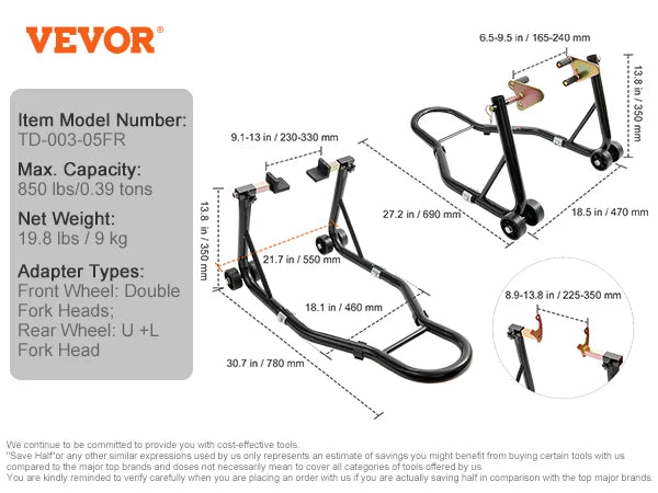 Motorcycle/Bicycle Repair Stand/Lift
