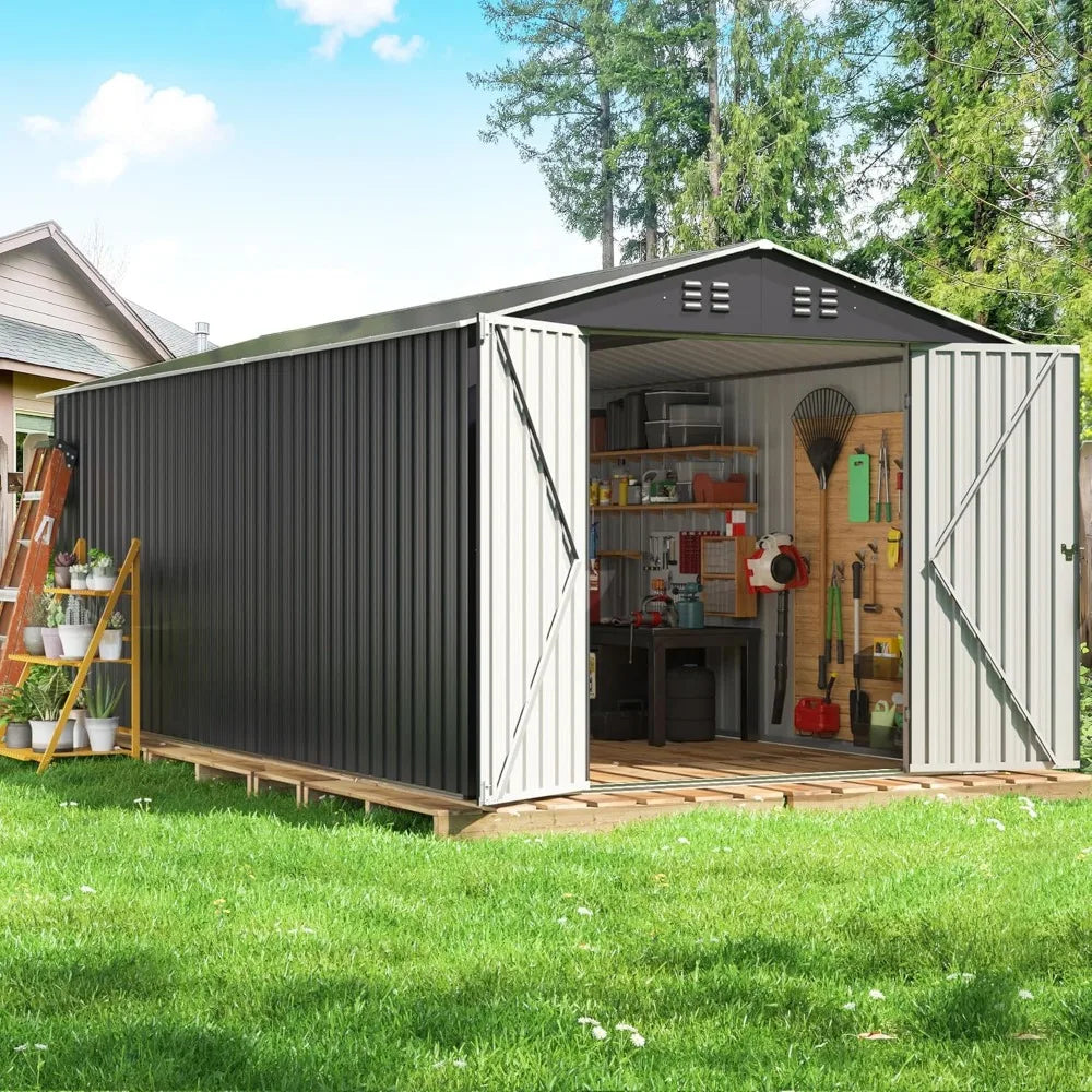 10x10 FT Metal Storage Shed,Lockable Doors