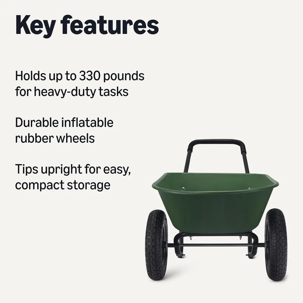 Heavy Duty Garden Wheelbarrow, 330 lbs Capacity