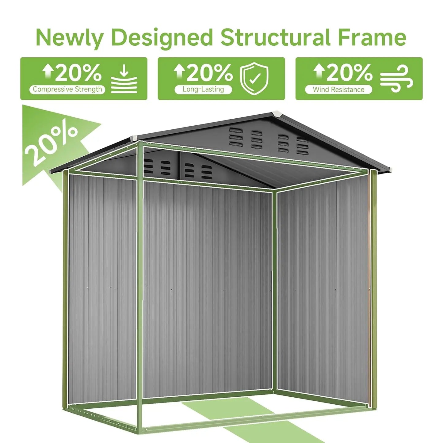 6x4 FT Metal Storage Shed