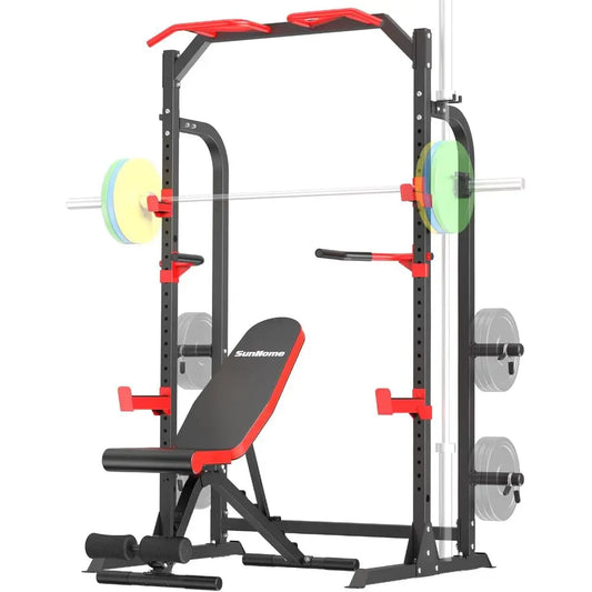 Power Cage Squat Rack with Bench, no weights