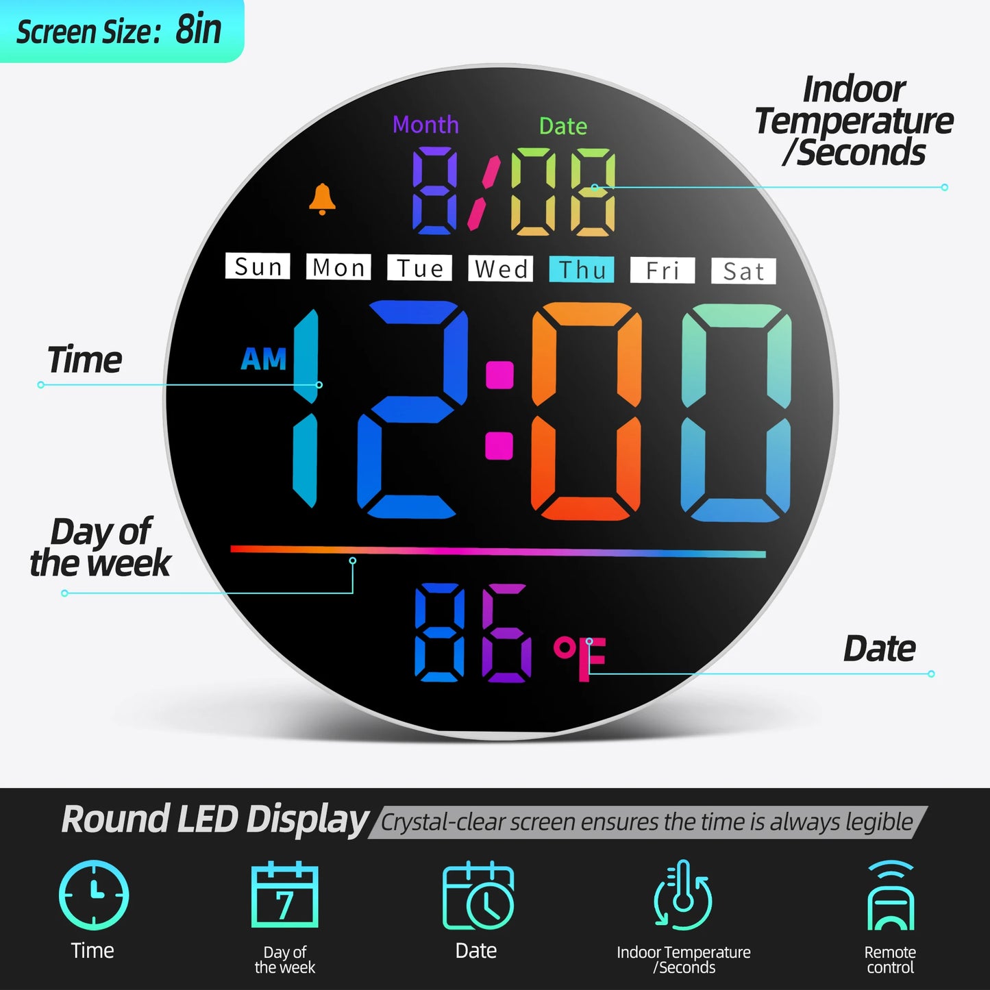 8‘’LED Wall Clock