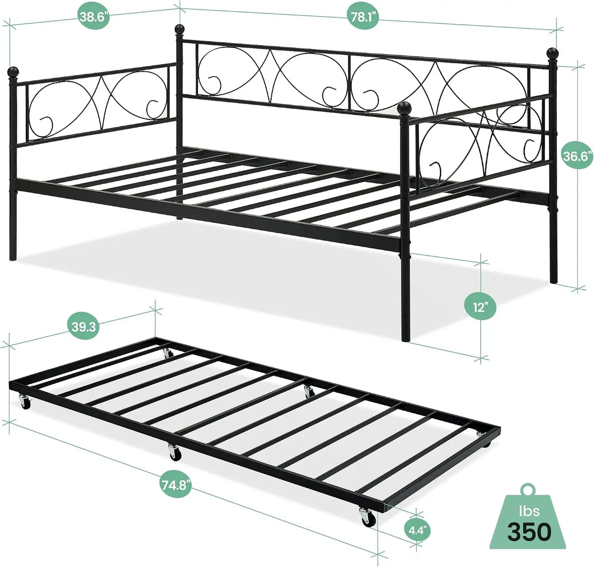 Sofa with Pull-Out Trundle Bed